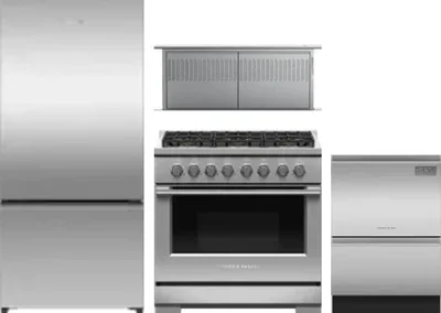 4 Piece Package Includes Refrigerator, Range, Hood And Dishwasher
